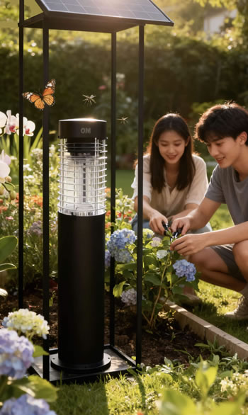花園也要防蚊.使用MP5太陽能戶外滅蚊燈