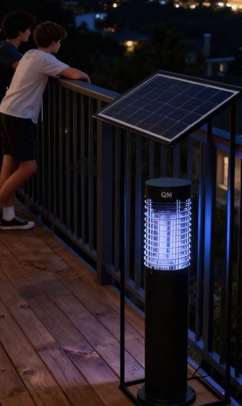 屋外小陽台裝上MP5太陽能滅蚊燈