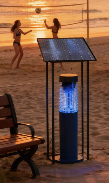 沙灘下的夕陽MP5太陽能滅蚊燈
