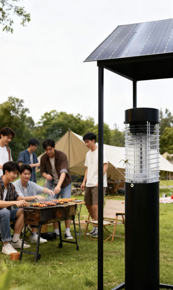 燒烤營地場所安裝太陽能滅蚊燈