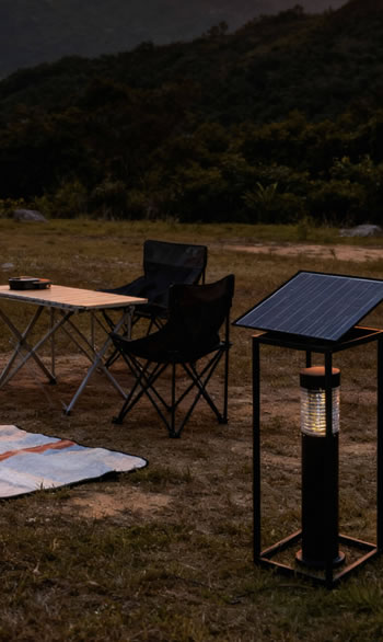 農莊露營場地安裝了太陽能滅蚊燈